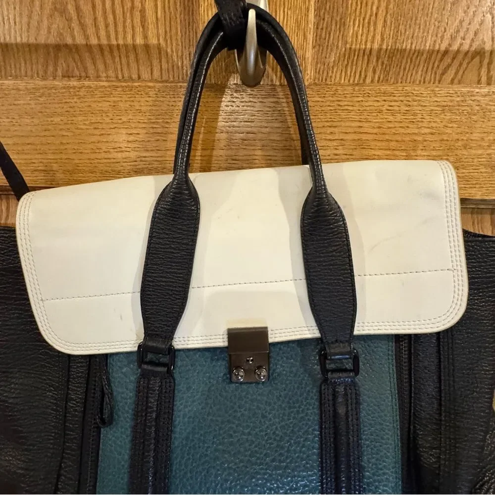3.1 Phillip Lim Pashli Teal Colorblock Leather Bag